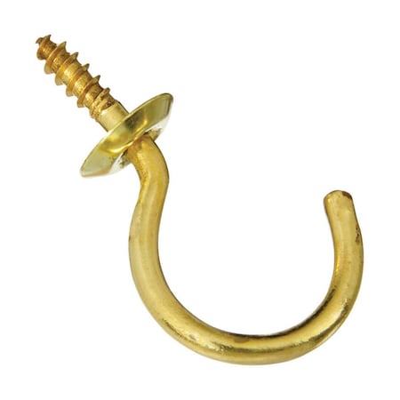 National Mfg Sales 1.25 in. Cup Hook, Solid Brass, 2PK 5706445